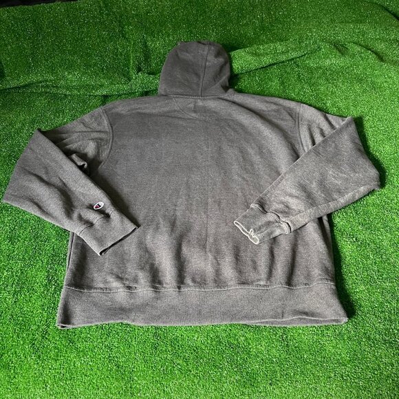 Champion Long Sleeve Powerblend Fleece Iconic Logo Grey Hoodie Sweatshirt Size L - Picture 11 of 14